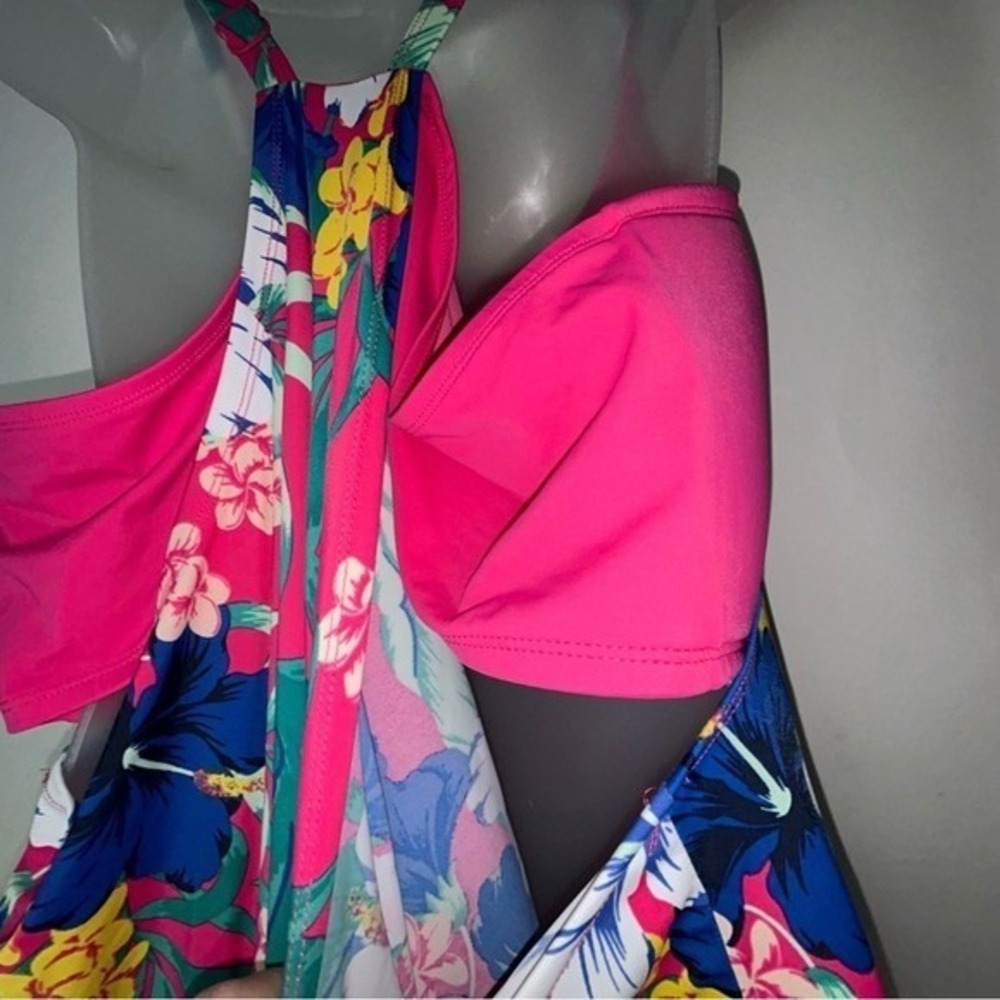 Cacique Pink Floral Tankini Swimwear‎ Top Size 22 - Picture 8 of 14